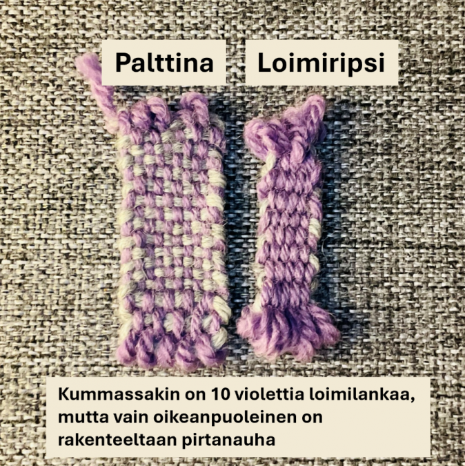 Kaksinauhaa, joista toinen on rakenteeltaan pirtanauha